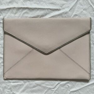 Rebecca Minkoff Zipper Trim Leather Clutch